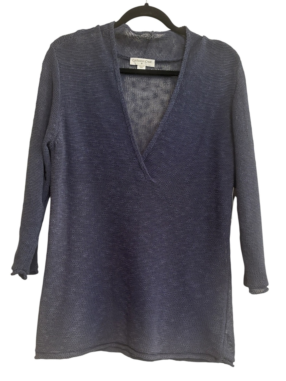Coldwater Creek sweater Crossover V  Linen Blend deep V-neckline. Size M NWT